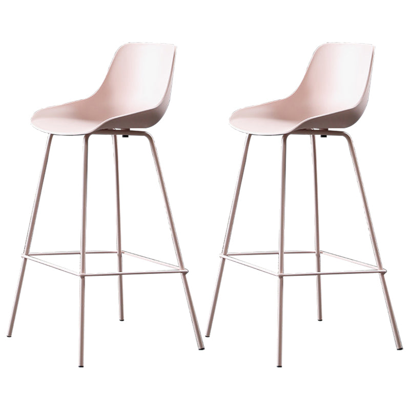 Scandinavian Metal Plastic Counter Stools Low Back Indoor Bar Stool with Bucket Seat