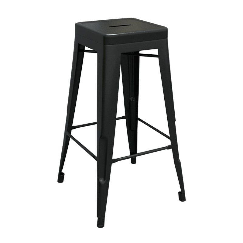 Industrial Iron 30" Barstool Indoor Stackable Tall Stool with Square Seat