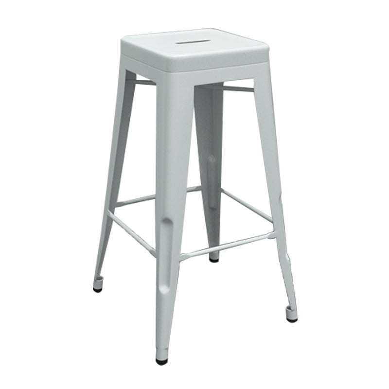 Industrial Iron 30" Barstool Indoor Stackable Tall Stool with Square Seat