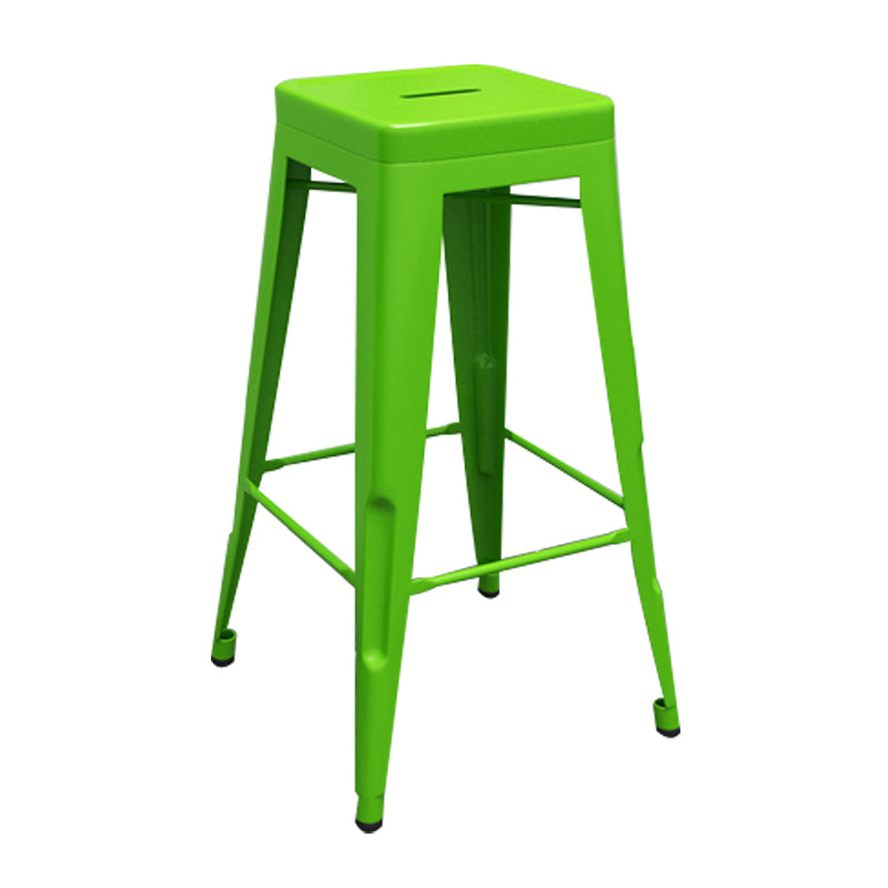 Industrial Iron 30" Barstool Indoor Stackable Tall Stool with Square Seat