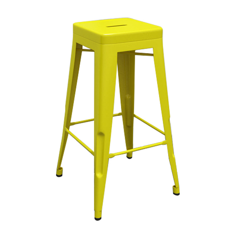 Industrial Iron 30" Barstool Indoor Stackable Tall Stool with Square Seat