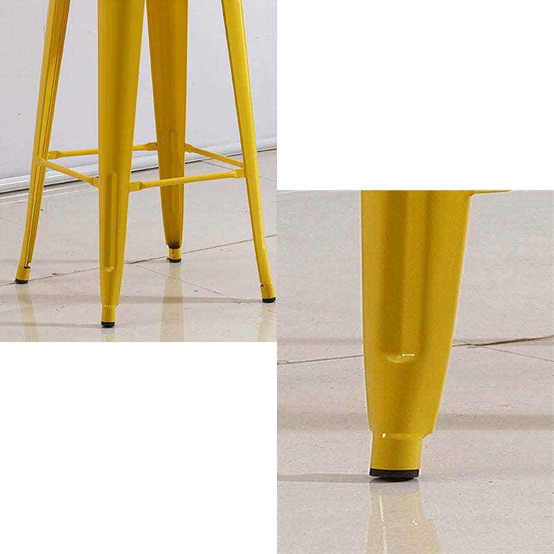 Industrial Iron 30" Barstool Indoor Stackable Tall Stool with Square Seat
