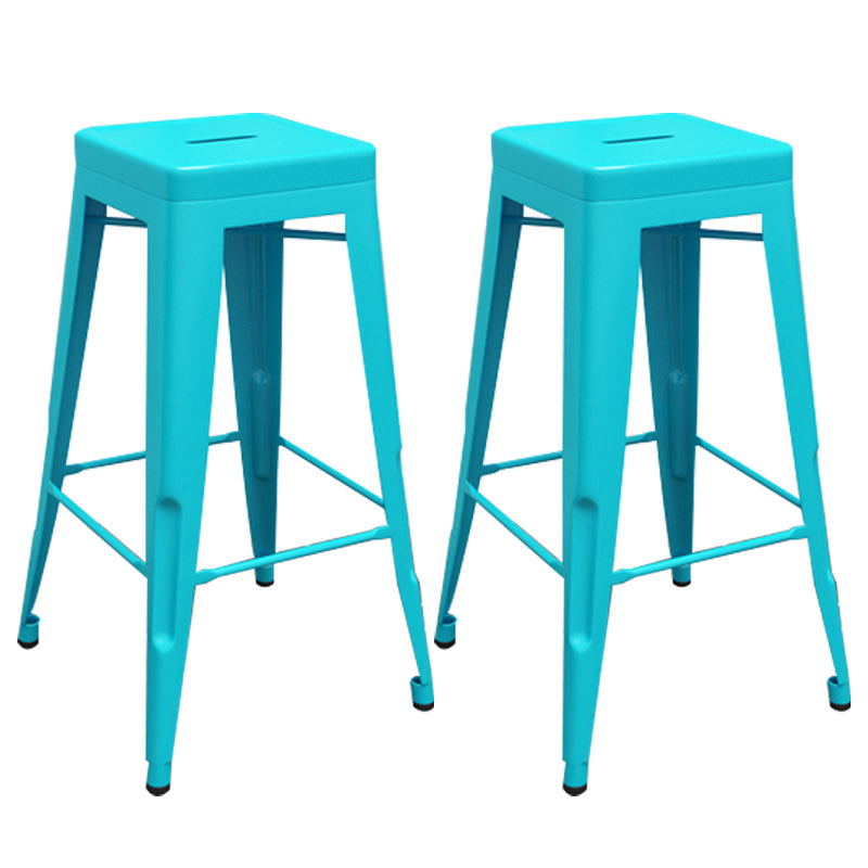 Industrial Iron 30" Barstool Indoor Stackable Tall Stool with Square Seat