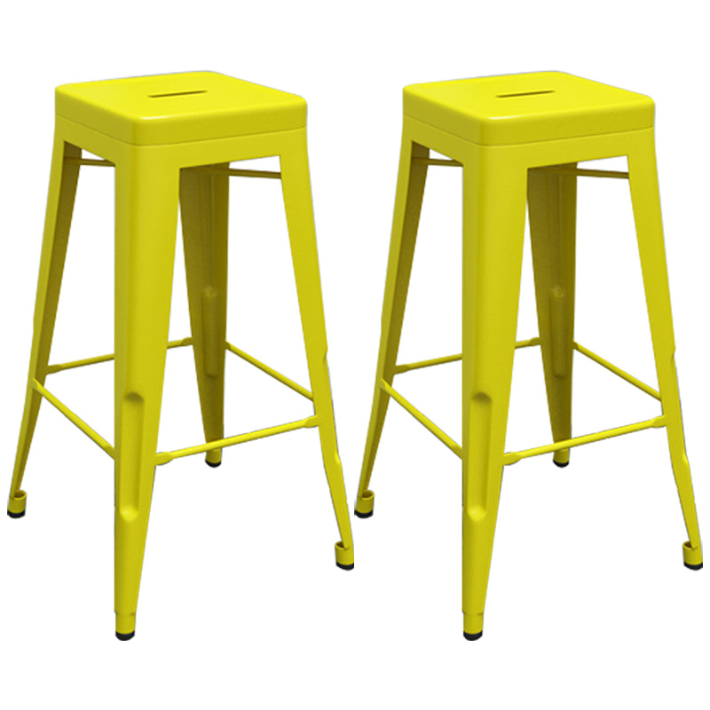 Industrial Iron 30" Barstool Indoor Stackable Tall Stool with Square Seat