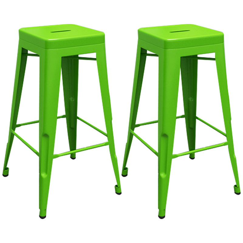 Industrial Iron 30" Barstool Indoor Stackable Tall Stool with Square Seat