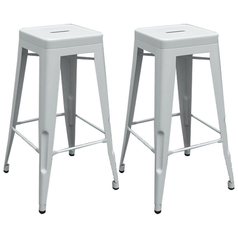 Industrial Iron 30" Barstool Indoor Stackable Tall Stool with Square Seat