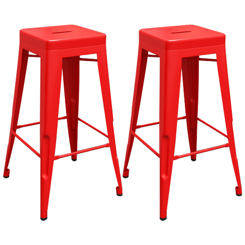 Industrial Iron 30" Barstool Indoor Stackable Tall Stool with Square Seat