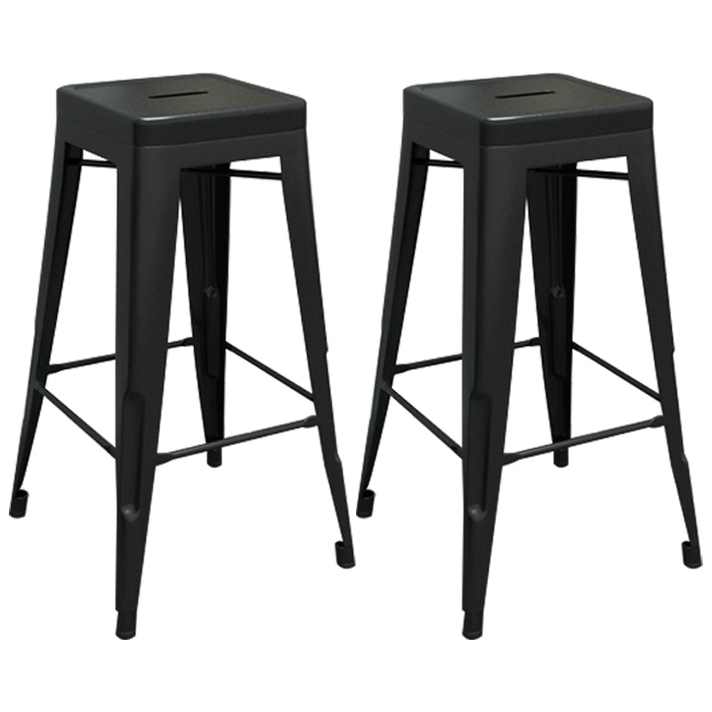 Industrial Iron 30" Barstool Indoor Stackable Tall Stool with Square Seat
