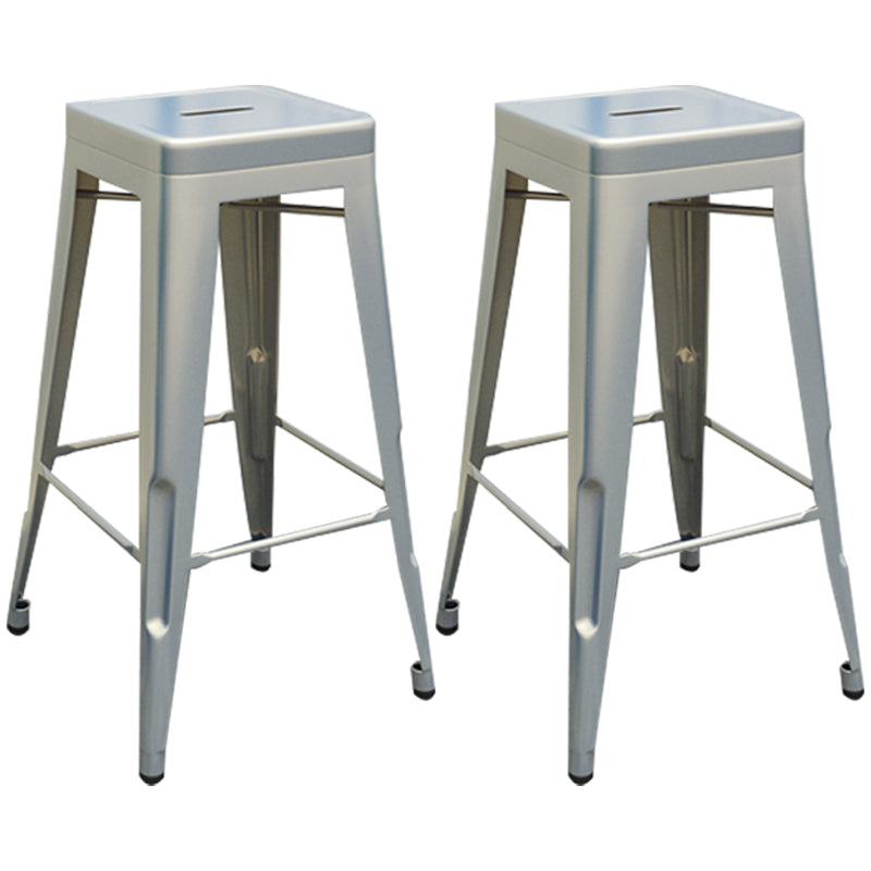 Industrial Iron 30" Barstool Indoor Stackable Tall Stool with Square Seat