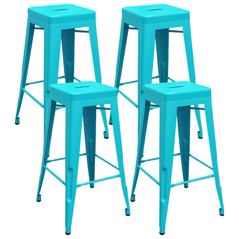 Industrial Iron 30" Barstool Indoor Stackable Tall Stool with Square Seat