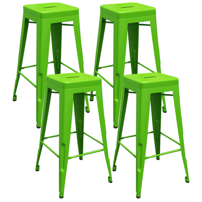 Industrial Iron 30" Barstool Indoor Stackable Tall Stool with Square Seat