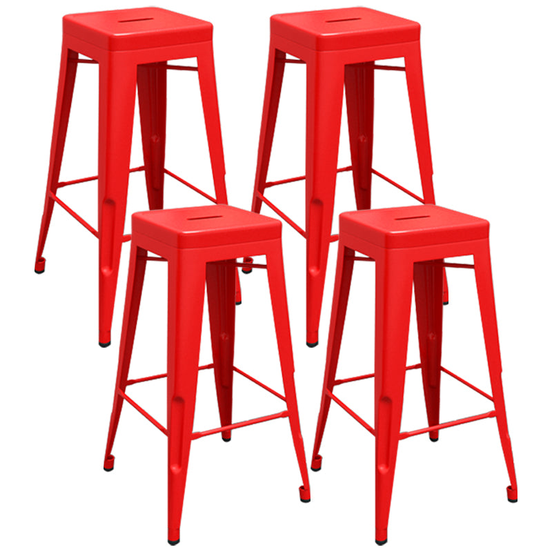 Industrial Iron 30" Barstool Indoor Stackable Tall Stool with Square Seat