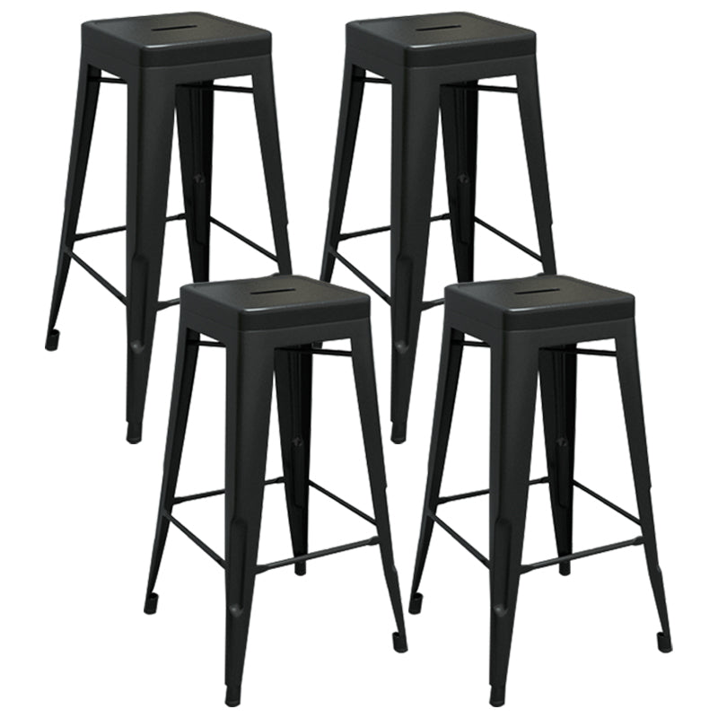 Industrial Iron 30" Barstool Indoor Stackable Tall Stool with Square Seat