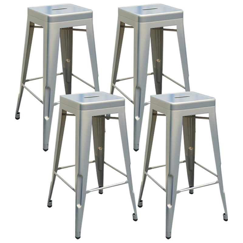 Industrial Iron 30" Barstool Indoor Stackable Tall Stool with Square Seat