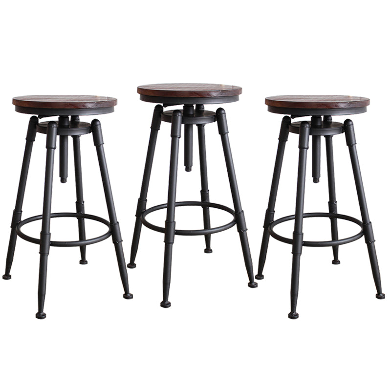 Rotating Barstool Industrial Style 4 Feet Bar Stool for Dining Room Set of 3