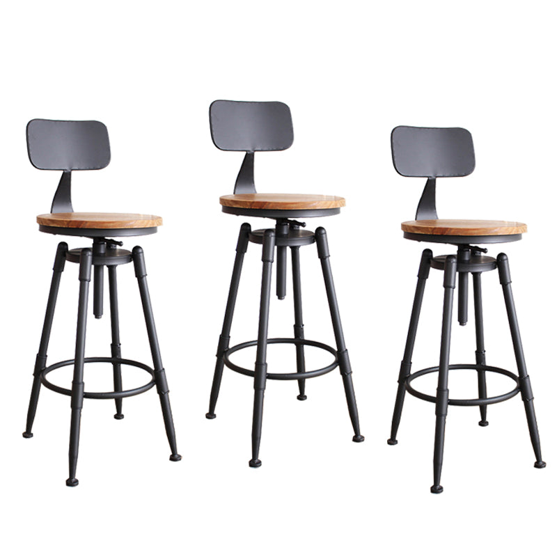 Rotating Barstool Industrial Style 4 Feet Bar Stool for Dining Room Set of 3