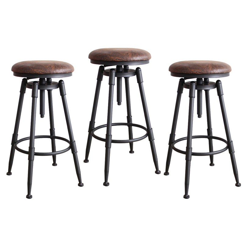 Rotating Barstool Industrial Style 4 Feet Bar Stool for Dining Room Set of 3
