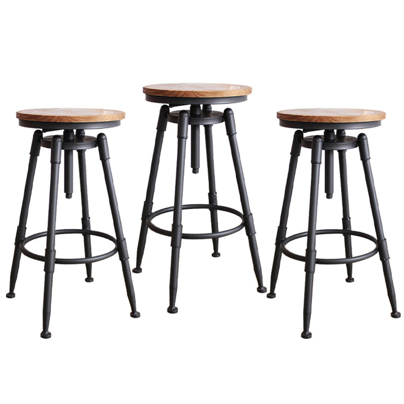 Rotating Barstool Industrial Style 4 Feet Bar Stool for Dining Room Set of 3