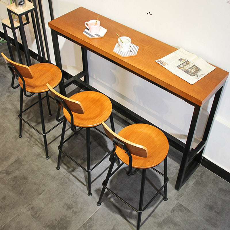 Taburetes de mostrador negro industrial barra de madera de hierro taburetes de bristol con asiento redondo