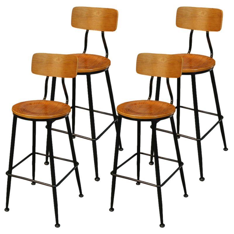 Taburetes de mostrador negro industrial barra de madera de hierro taburetes de bristol con asiento redondo