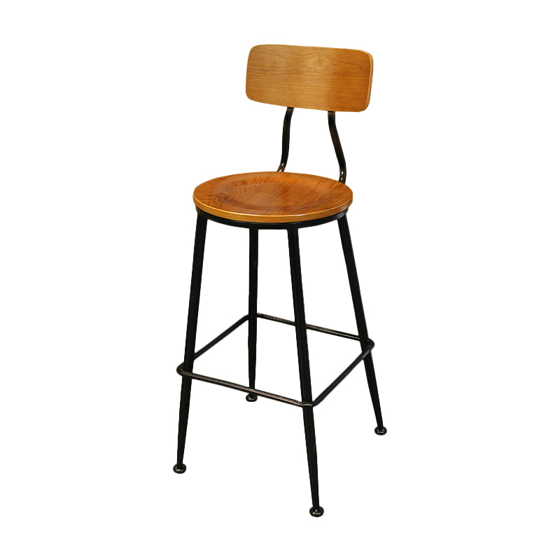 Taburetes de mostrador negro industrial barra de madera de hierro taburetes de bristol con asiento redondo
