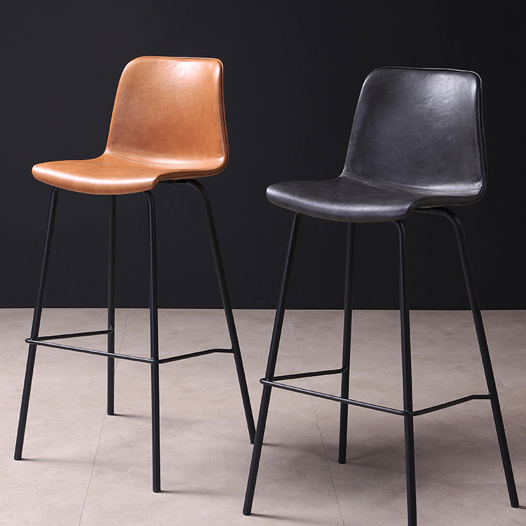 Taburetes de mostrador de metal negro industrial taburete de barra baja con asiento de cubo