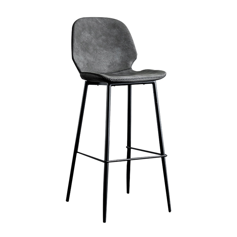 Upholstered 30" H Indoor Barstool Industrial Quilted Tall Stool with Footrest