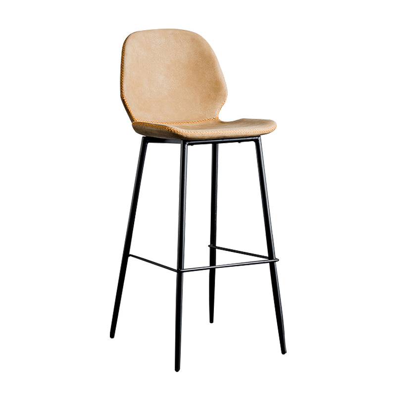 Upholstered 30" H Indoor Barstool Industrial Quilted Tall Stool with Footrest
