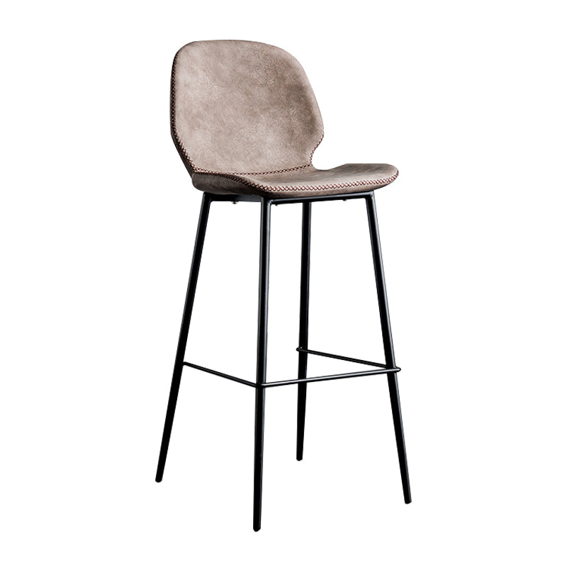 Upholstered 30" H Indoor Barstool Industrial Quilted Tall Stool with Footrest
