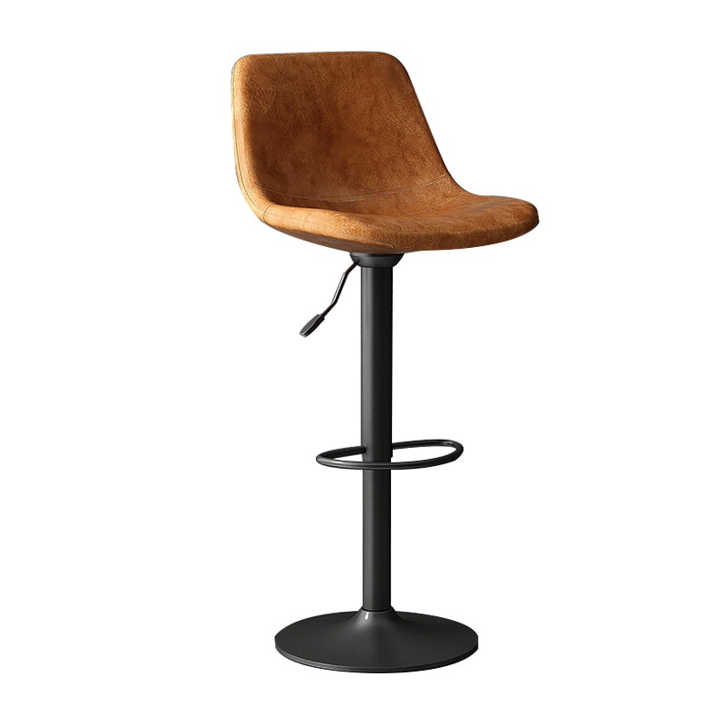 Industrial Style Bar Stools Leather Cushions Rotatable Counter Stools 1 Piece