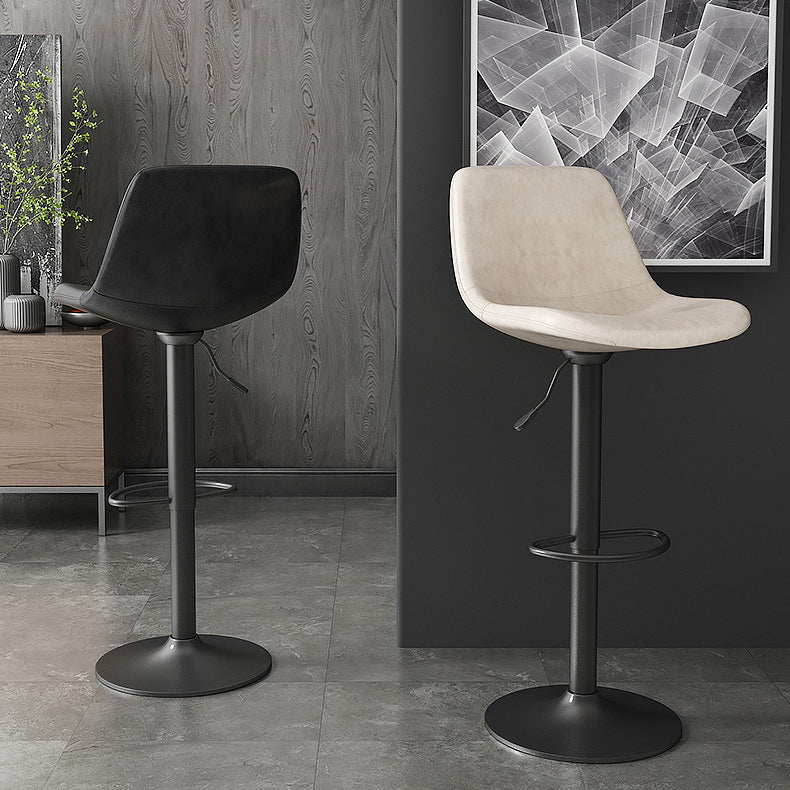 Industrial Style Bar Stools Leather Cushions Rotatable Counter Stools 1 Piece