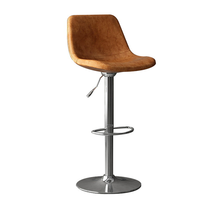 Industrial Style Bar Stools Leather Cushions Rotatable Counter Stools 1 Piece