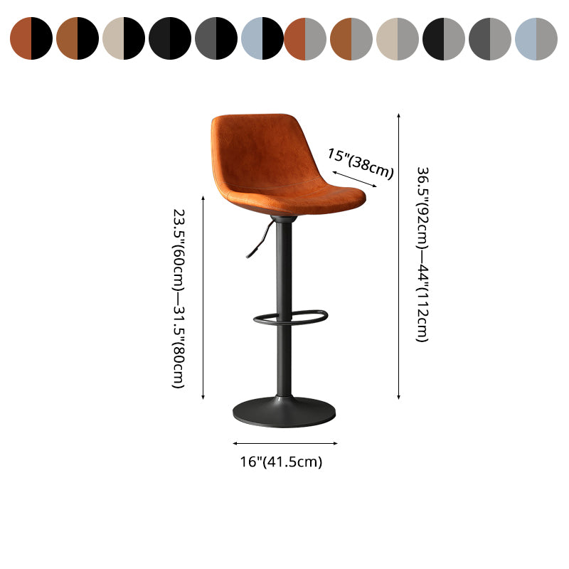 Industrial Style Bar Stools Leather Cushions Rotatable Counter Stools 1 Piece