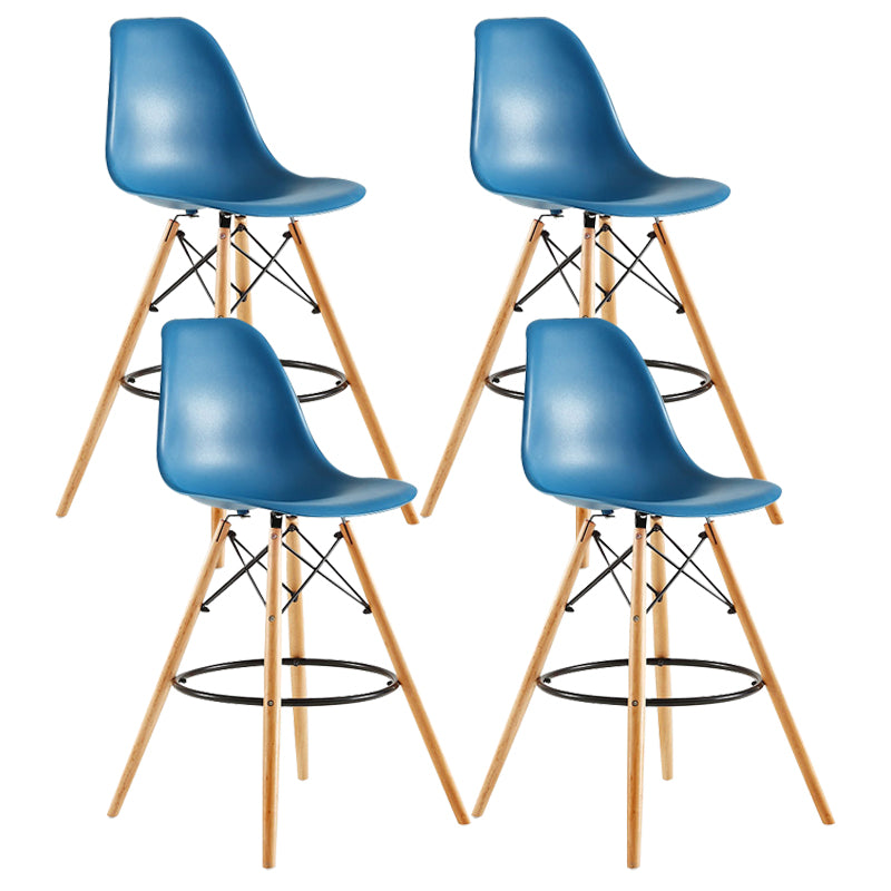 Modern Living Room Counter Stool Colorful Simple Stool with Wood Base