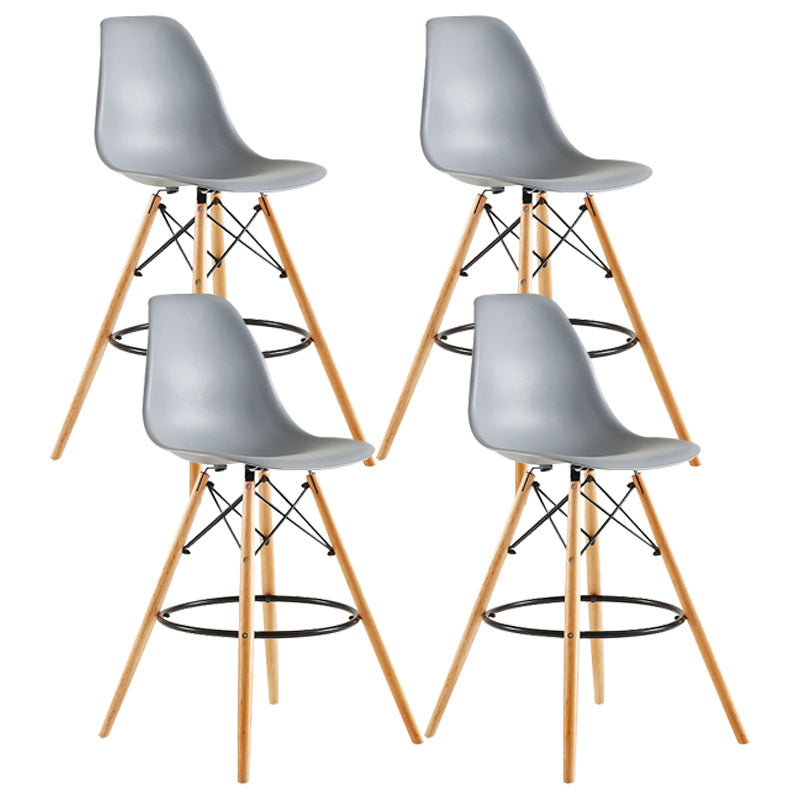 Modern Living Room Counter Stool Colorful Simple Stool with Wood Base