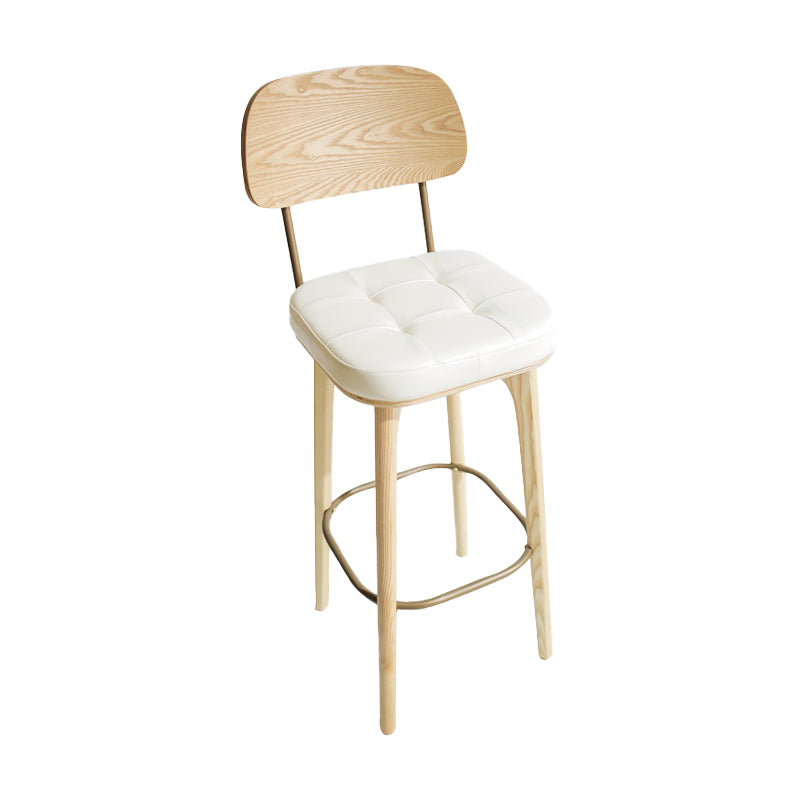 Industrial Style Counter Stools Wood Upholstered Bar Stools Bristol with Square Seat