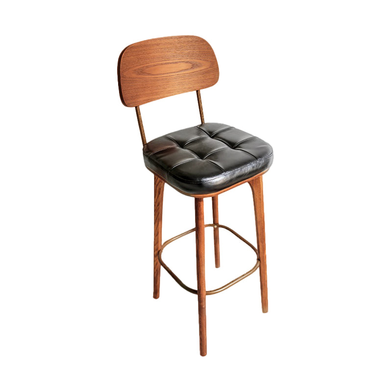 Industrial Style Counter Stools Wood Upholstered Bar Stools Bristol with Square Seat