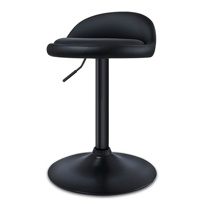 Black Modern Metal Bar Stool Adjustable Footrest Low Back Indoor Stool