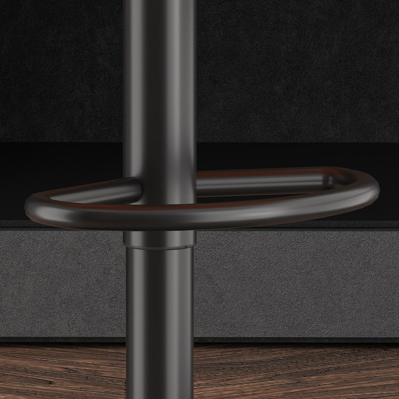 Adjustable Height Counter & Bar Stool Indoor Leather Bucket Footrest Stool