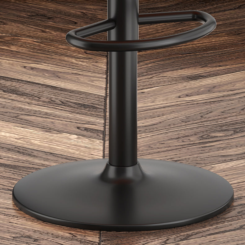 Adjustable Height Counter & Bar Stool Indoor Leather Bucket Footrest Stool