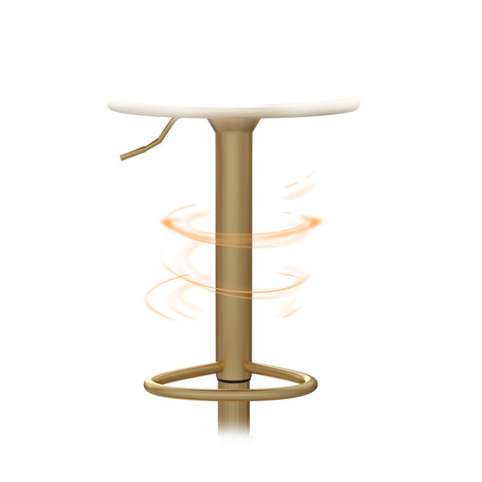 Adjustable Glam Bar Stool Footrest Low Back Upholstered Indoor Counter Stool