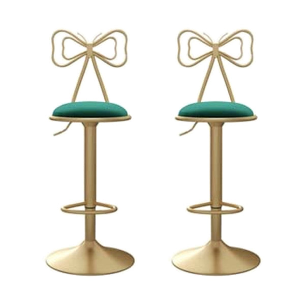 Adjustable Glam Bar Stool Footrest Low Back Upholstered Indoor Counter Stool