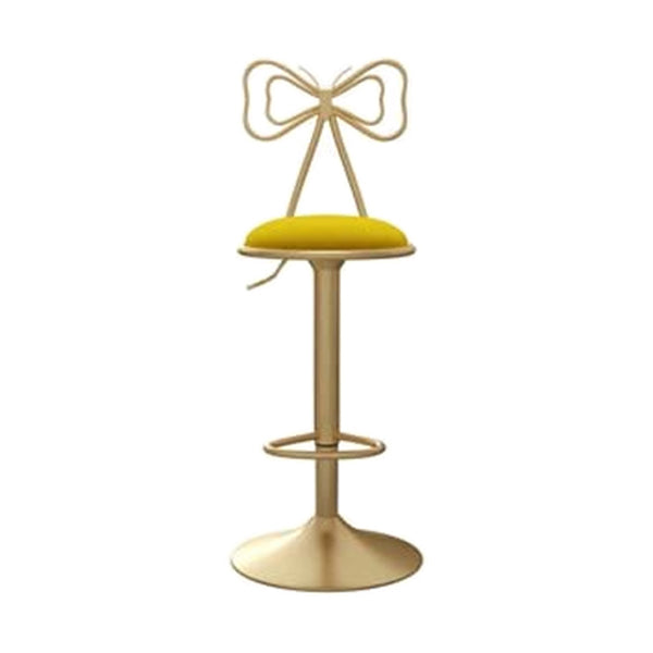 Adjustable Glam Bar Stool Footrest Low Back Upholstered Indoor Counter Stool