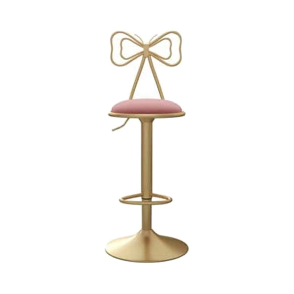 Adjustable Glam Bar Stool Footrest Low Back Upholstered Indoor Counter Stool