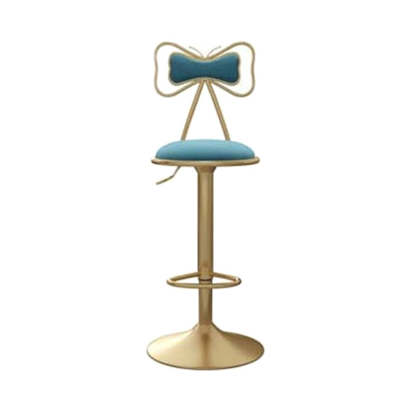 Adjustable Glam Bar Stool Footrest Low Back Upholstered Indoor Counter Stool
