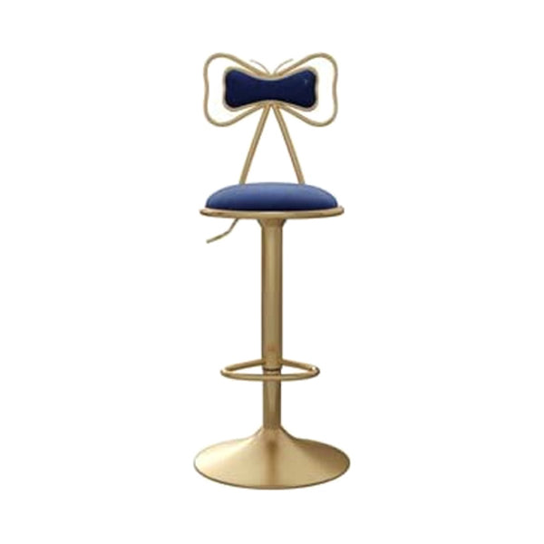 Adjustable Glam Bar Stool Footrest Low Back Upholstered Indoor Counter Stool