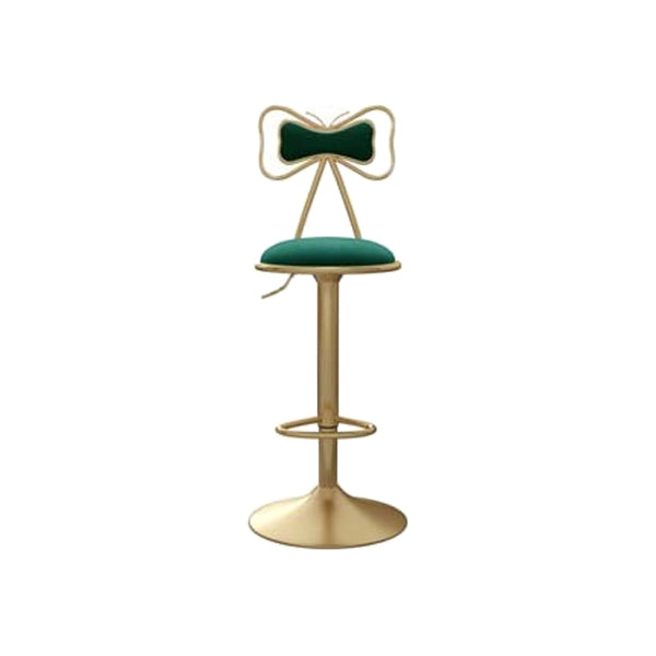 Adjustable Glam Bar Stool Footrest Low Back Upholstered Indoor Counter Stool