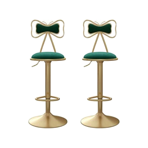 Adjustable Glam Bar Stool Footrest Low Back Upholstered Indoor Counter Stool