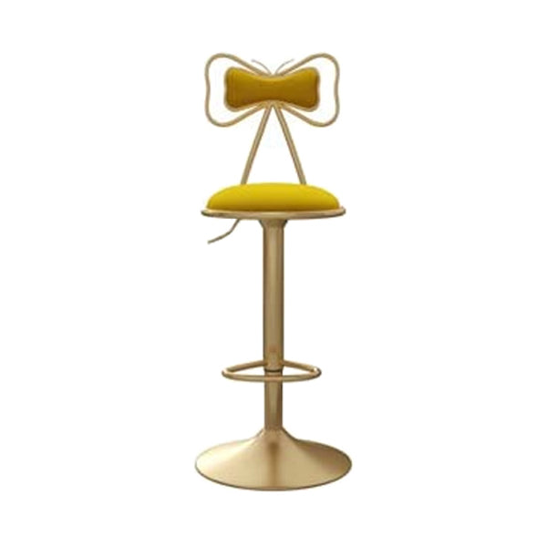 Adjustable Glam Bar Stool Footrest Low Back Upholstered Indoor Counter Stool