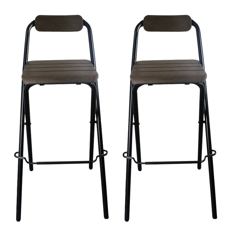 Modern Backrest Folding Counter Stool Steel Living Room Bar Stool with Footrest